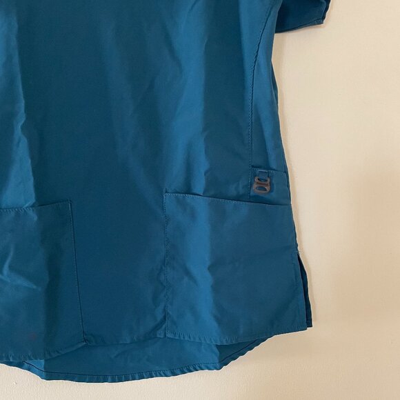 Turquoise scrub top and pants set with pockets XS - Picture 8 of 13
